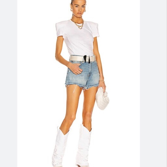 R13 Blue Denim Boyfriend Shorts - Picture 1 of 7